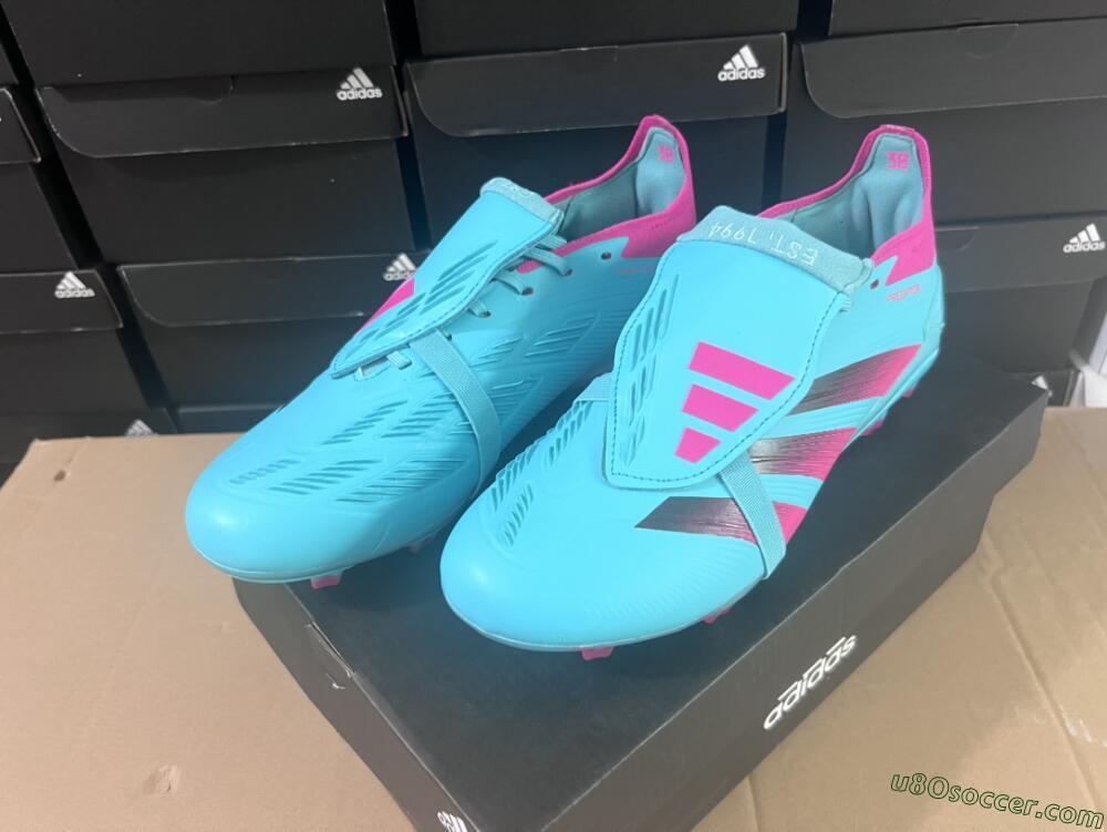 Adidas Predator Elite Foldover Tongue FG Firm Ground Soccer Cleats - Jade/Red/Pink