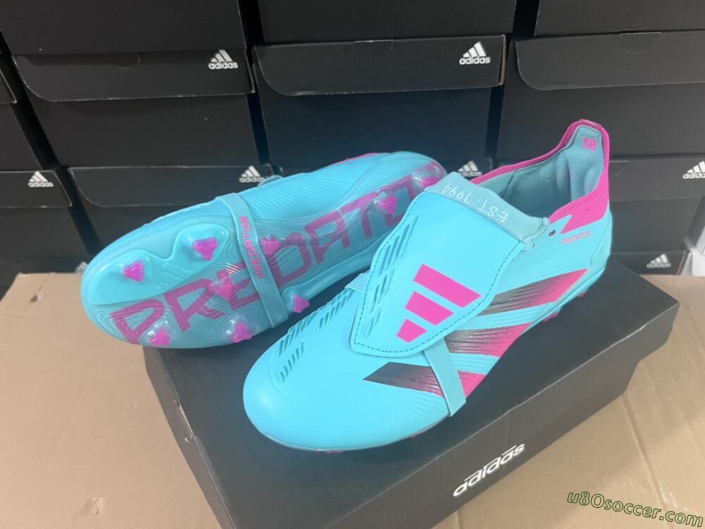 Adidas Predator Elite Foldover Tongue FG Firm Ground Soccer Cleats - Jade/Red/Pink