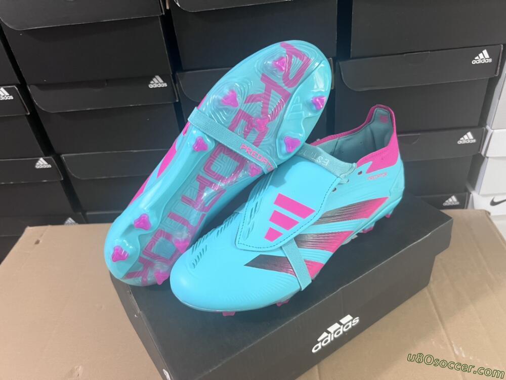 Adidas Predator Elite Foldover Tongue FG Firm Ground Soccer Cleats - Jade/Red/Pink