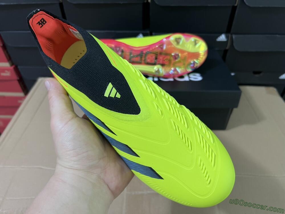 Adidas Predator Accuracy+ Laceless FG Firm Ground Soccer Cleats - Yellow/Black/Grey