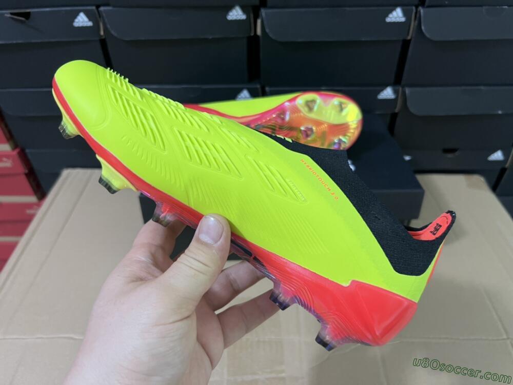 Adidas Predator Accuracy+ Laceless FG Firm Ground Soccer Cleats - Yellow/Black/Grey