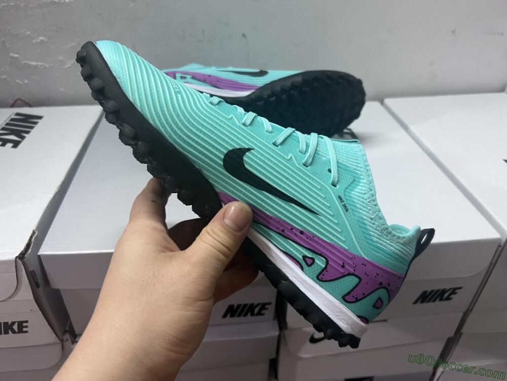 Nike Air Zoom Mercurial Vapor 15 Pro TF Artificial Turf Soccer Shoes - Jade/Black/Purple
