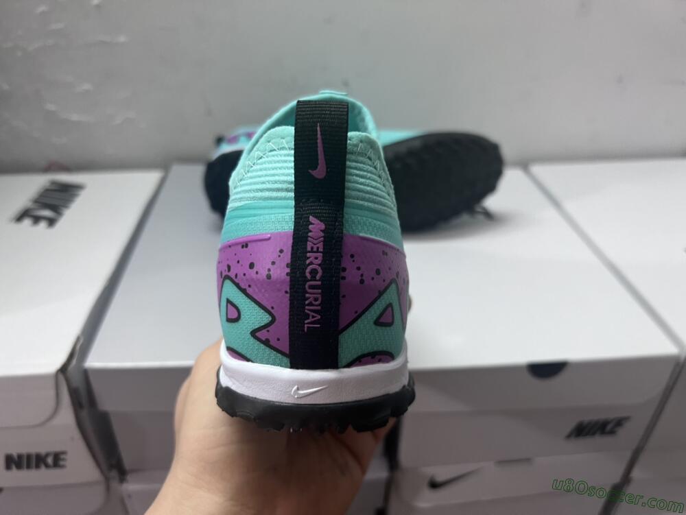 Nike Air Zoom Mercurial Vapor 15 Pro TF Artificial Turf Soccer Shoes - Jade/Black/Purple