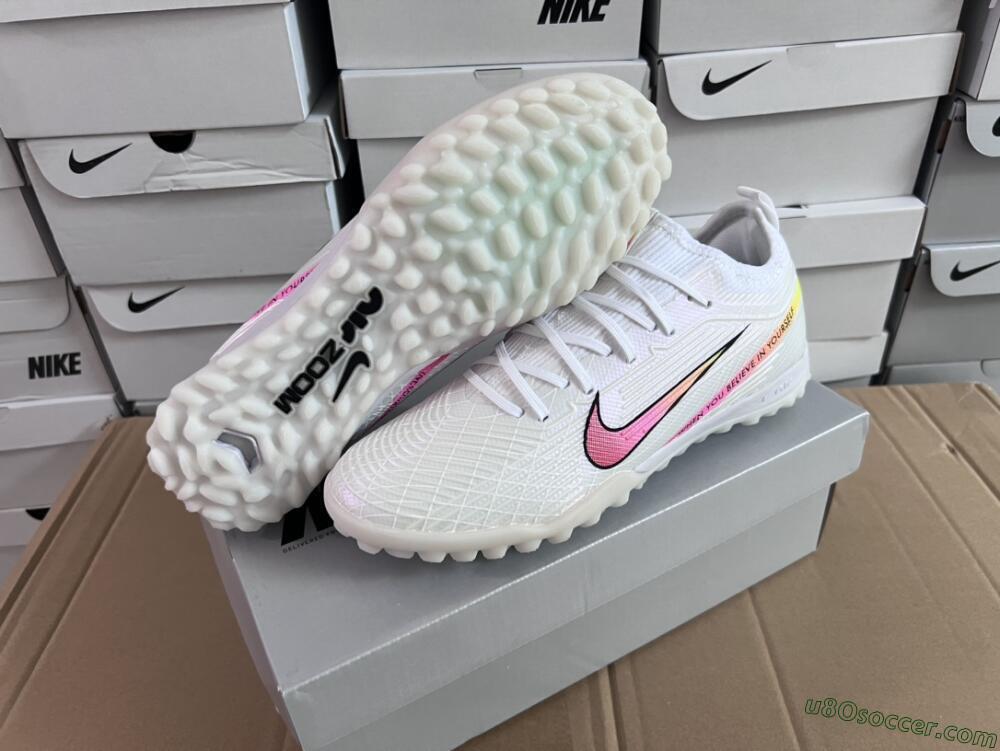 Nike Air Zoom Mercurial Vapor 15 Elite TF Artificial Turf Soccer Shoes - White/Black/Pink