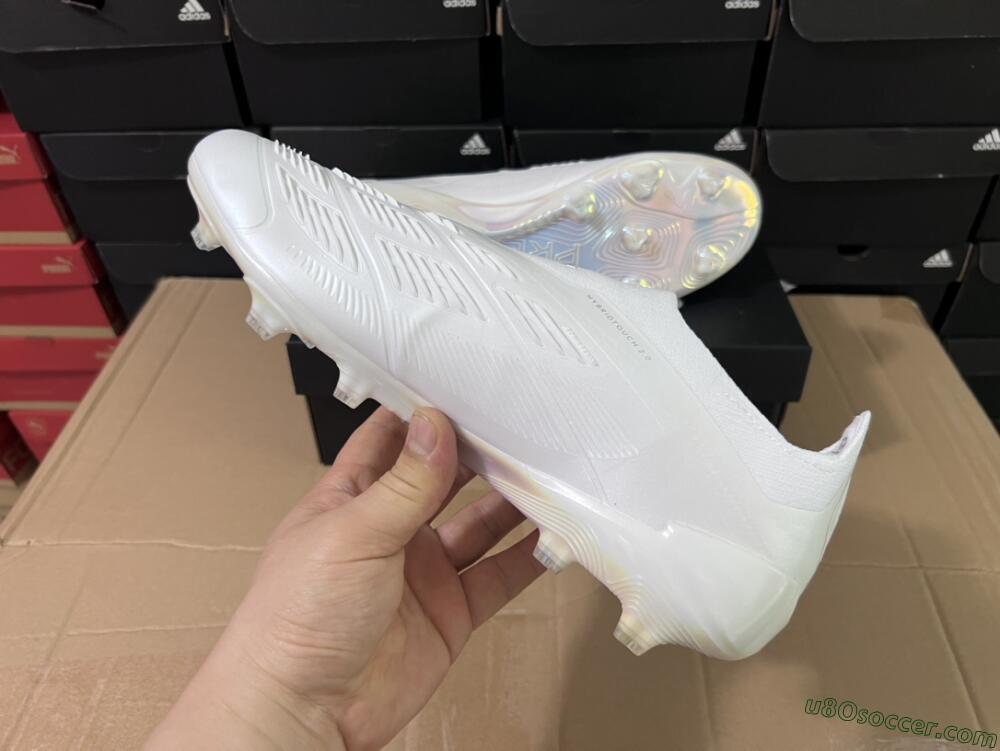 Adidas Predator Elite Laceless FG Firm Ground Soccer Cleats - White/Silver