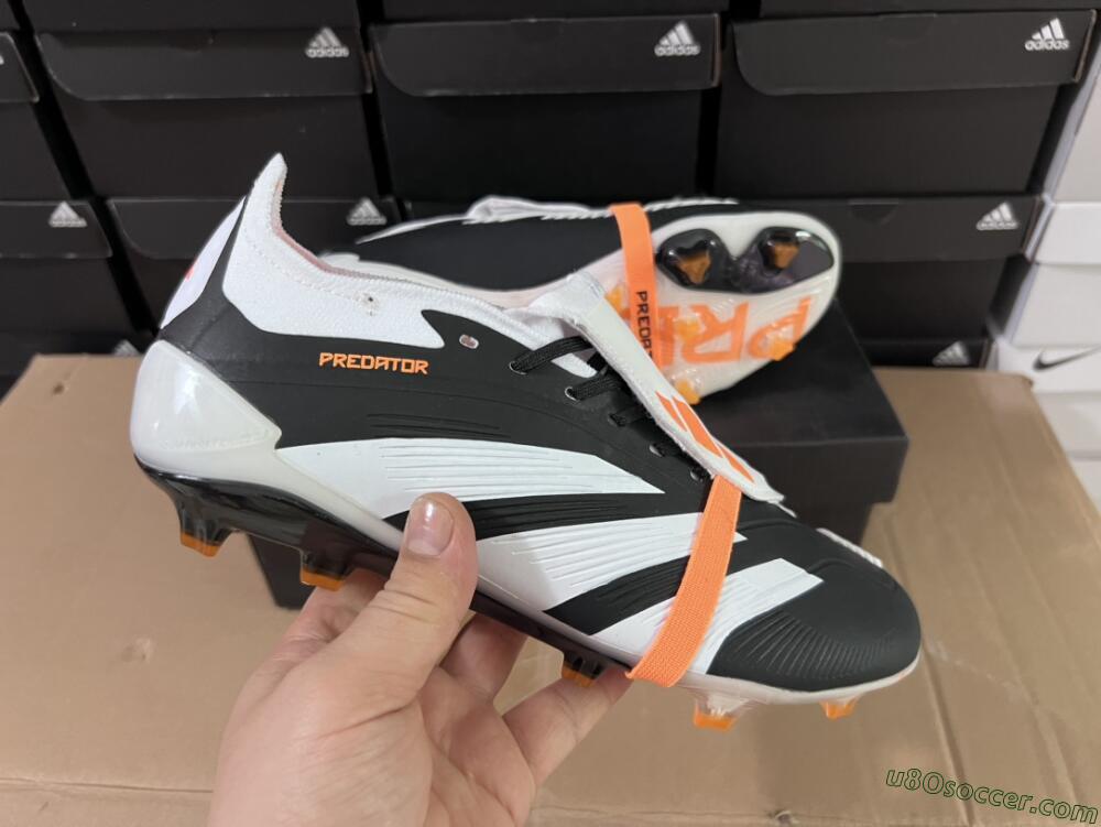 Adidas Predator Elite Foldover Tongue FG Firm Ground Soccer Cleats - White/Black/Orange