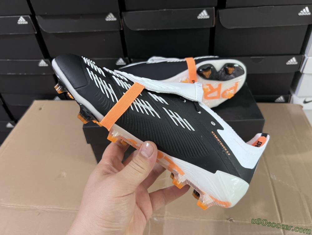 Adidas Predator Elite Foldover Tongue FG Firm Ground Soccer Cleats - White/Black/Orange