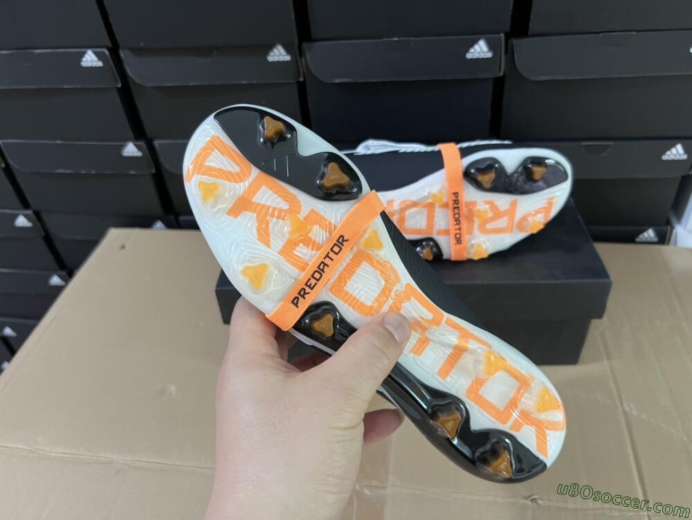 Adidas Predator Elite Foldover Tongue FG Firm Ground Soccer Cleats - White/Black/Orange