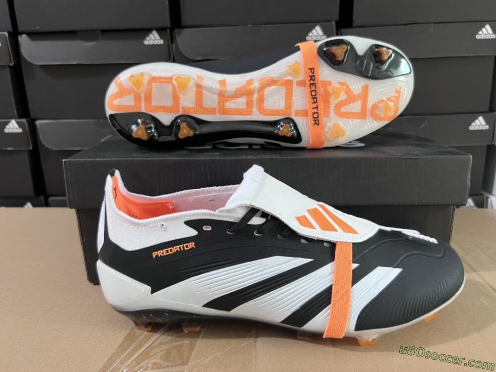 Adidas Predator Elite Foldover Tongue FG Firm Ground Soccer Cleats - White/Black/Orange