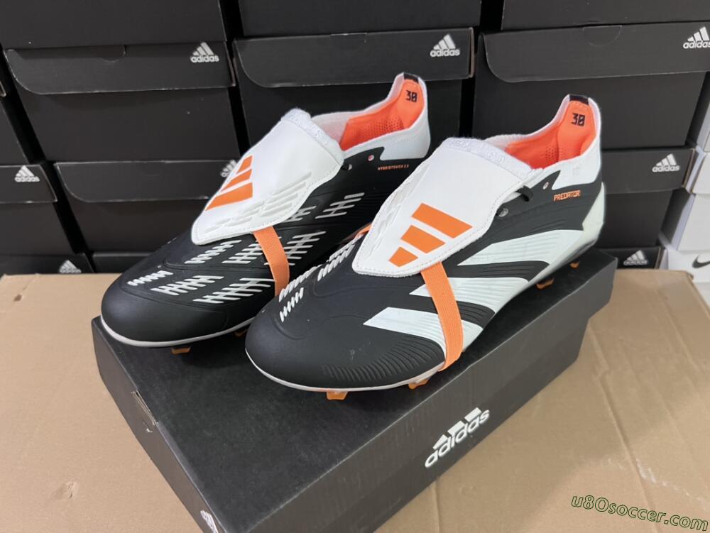 Adidas Predator Elite Foldover Tongue FG Firm Ground Soccer Cleats - White/Black/Orange