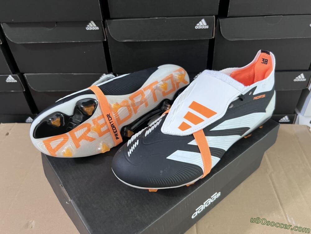 Adidas Predator Elite Foldover Tongue FG Firm Ground Soccer Cleats - White/Black/Orange