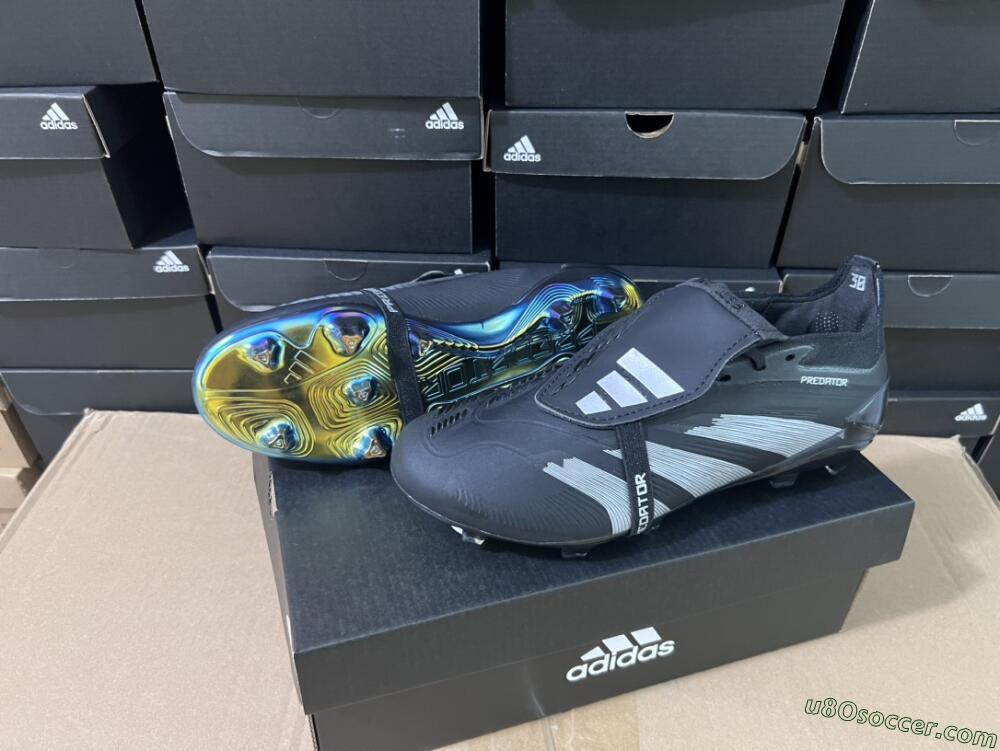 Adidas Predator Elite Foldover Tongue FG Firm Ground Soccer Cleats - Black/Silver/Gold