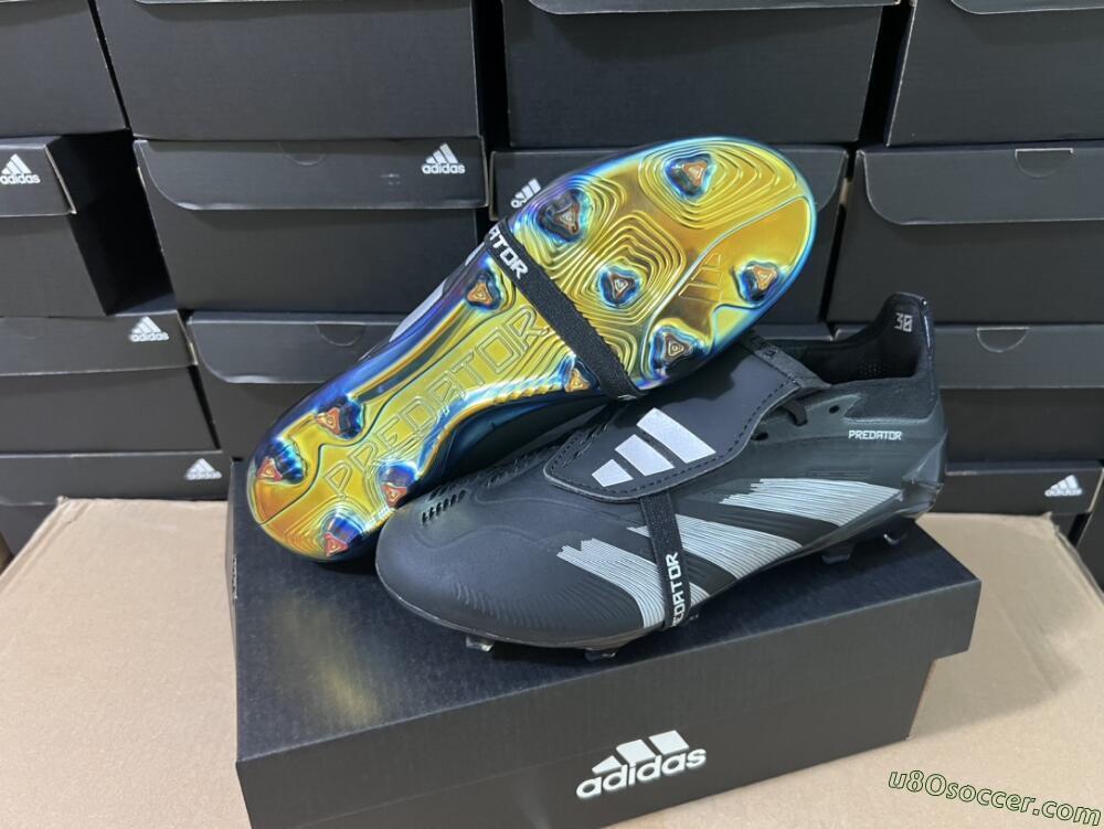 Adidas Predator Elite Foldover Tongue FG Firm Ground Soccer Cleats - Black/Silver/Gold