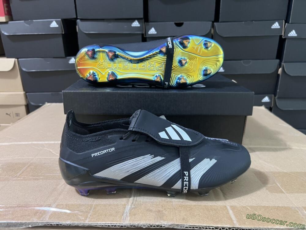 Adidas Predator Elite Foldover Tongue FG Firm Ground Soccer Cleats - Black/Silver/Gold