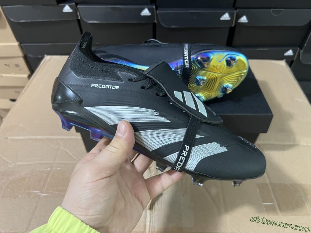 Adidas Predator Elite Foldover Tongue FG Firm Ground Soccer Cleats - Black/Silver/Gold