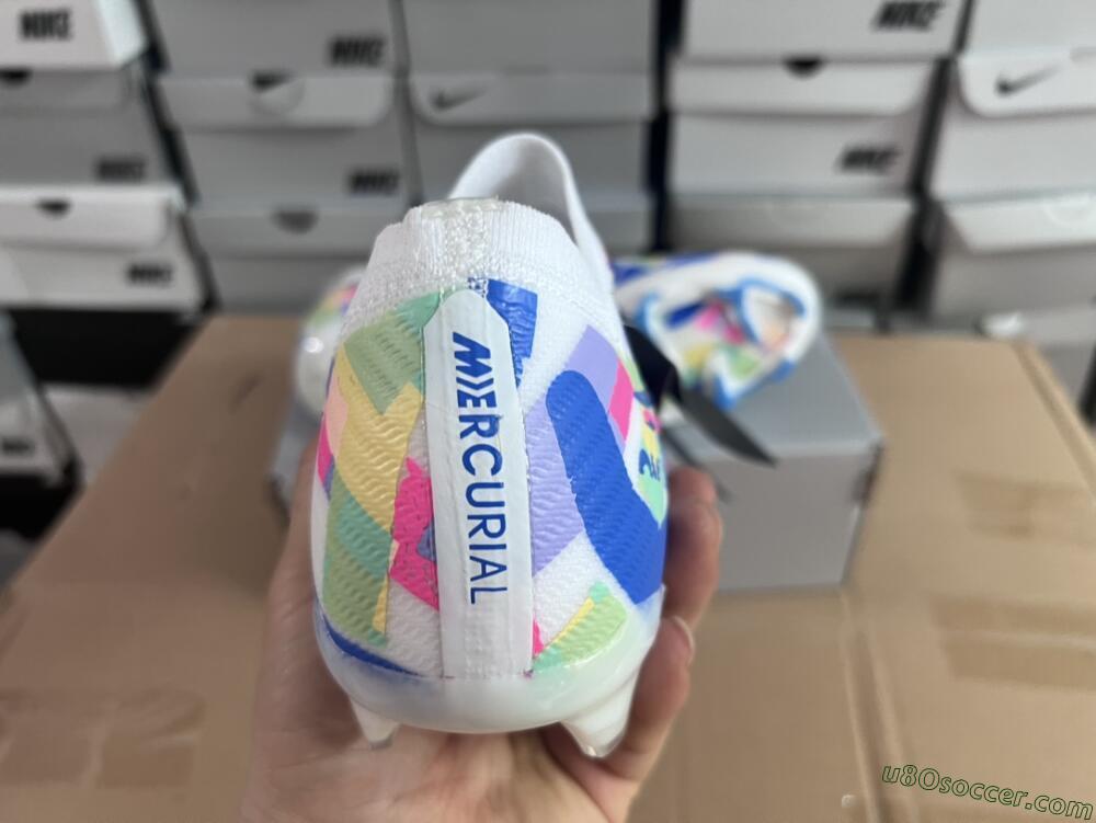 Nike Air Zoom Mercurial Vapor 15 Elite FG Firm Ground Soccer Cleats - Beige/Blue/Yellow/Pink