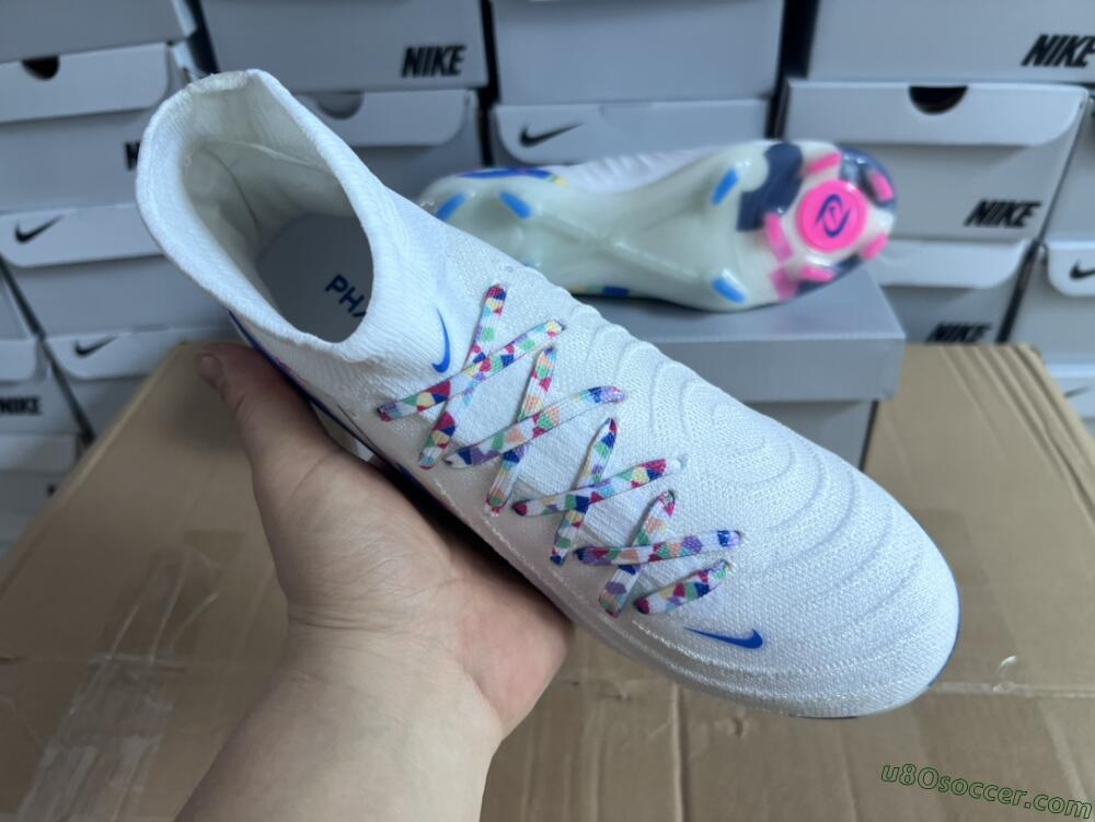 Nike Phantom Luna Elite NU FG Firm Ground Soccer Cleats - Beige/Blue/Yellow/Pink