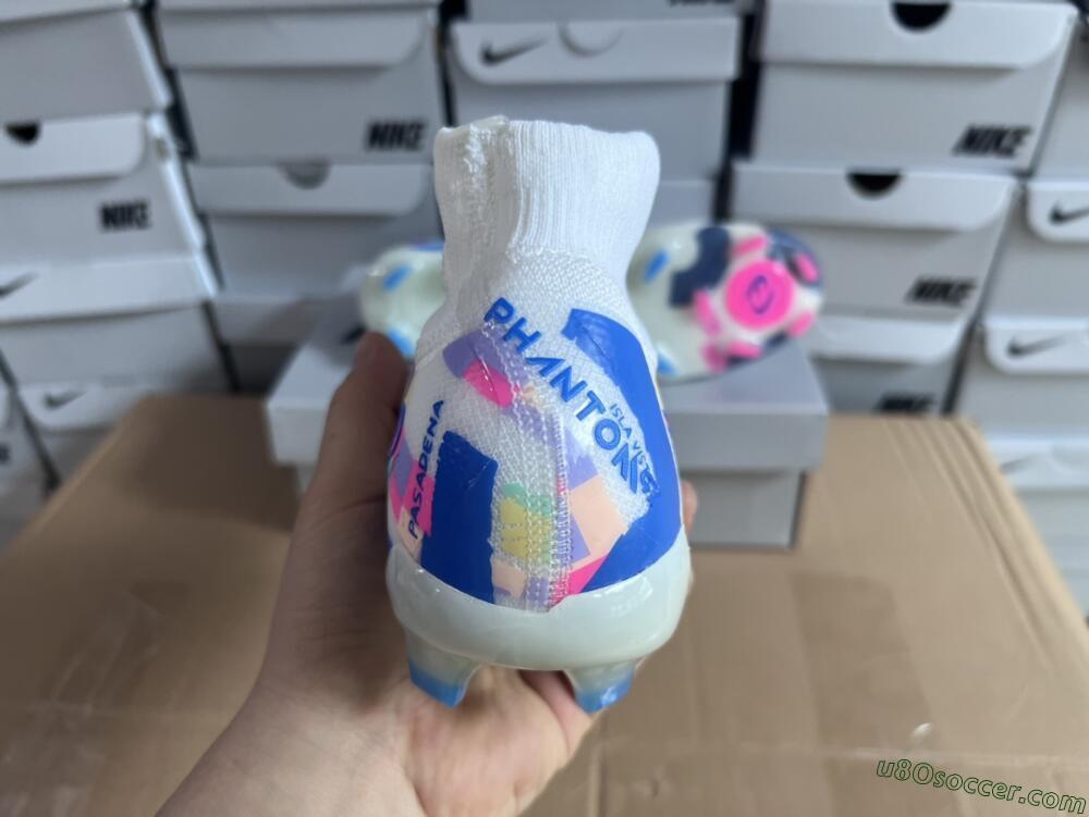 Nike Phantom Luna Elite NU FG Firm Ground Soccer Cleats - Beige/Blue/Yellow/Pink