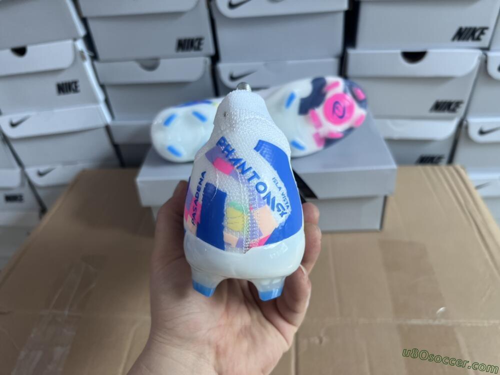 Nike Phantom Luna Elite NU FG Firm Ground Soccer Cleats - Beige/Blue/Yellow/Pink