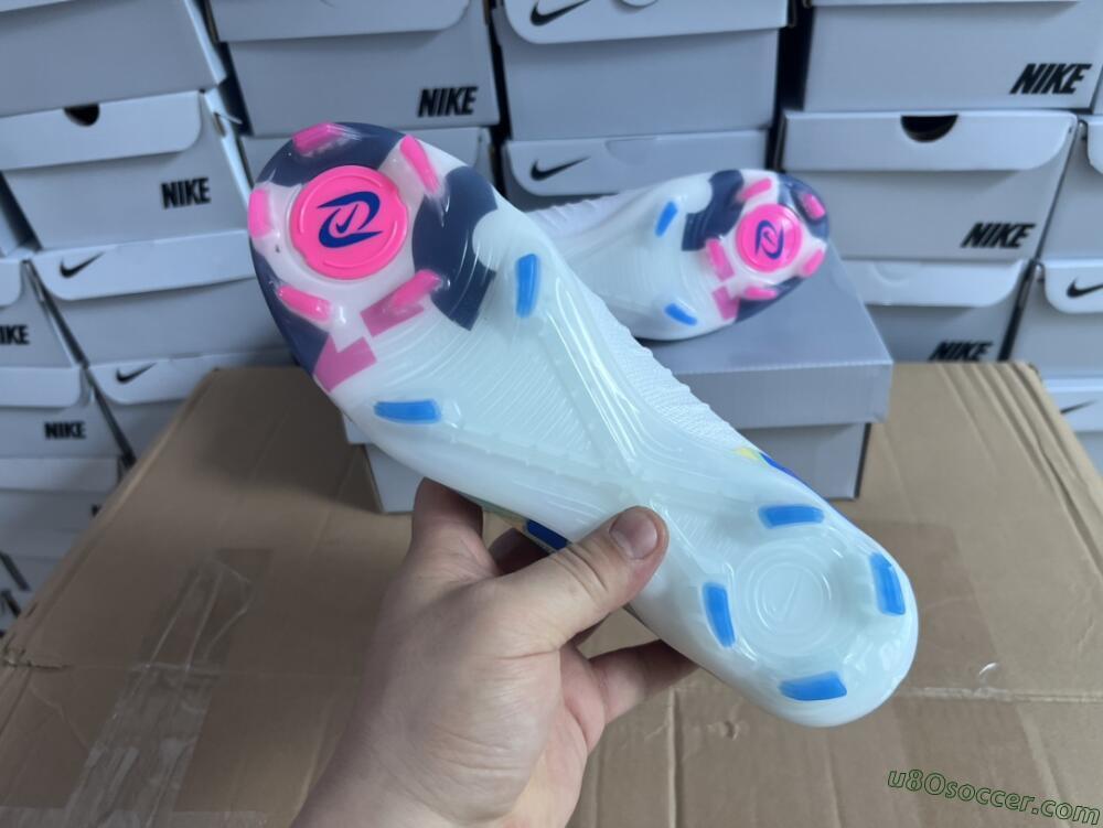 Nike Phantom Luna Elite NU FG Firm Ground Soccer Cleats - Beige/Blue/Yellow/Pink