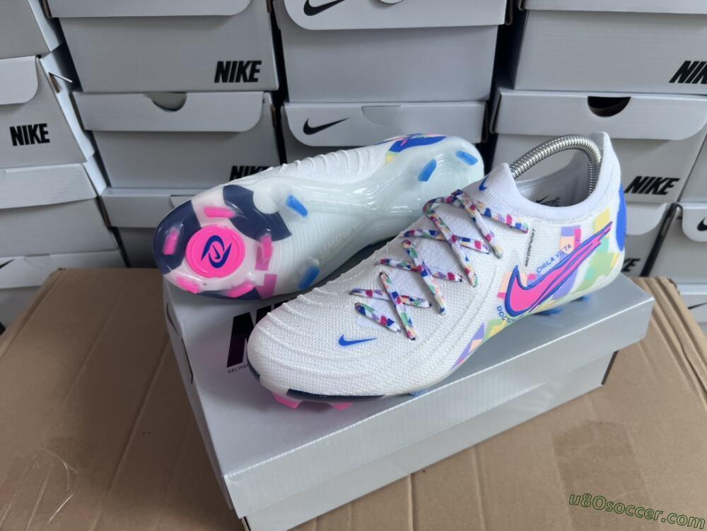 Nike Phantom Luna Elite NU FG Firm Ground Soccer Cleats - Beige/Blue/Yellow/Pink