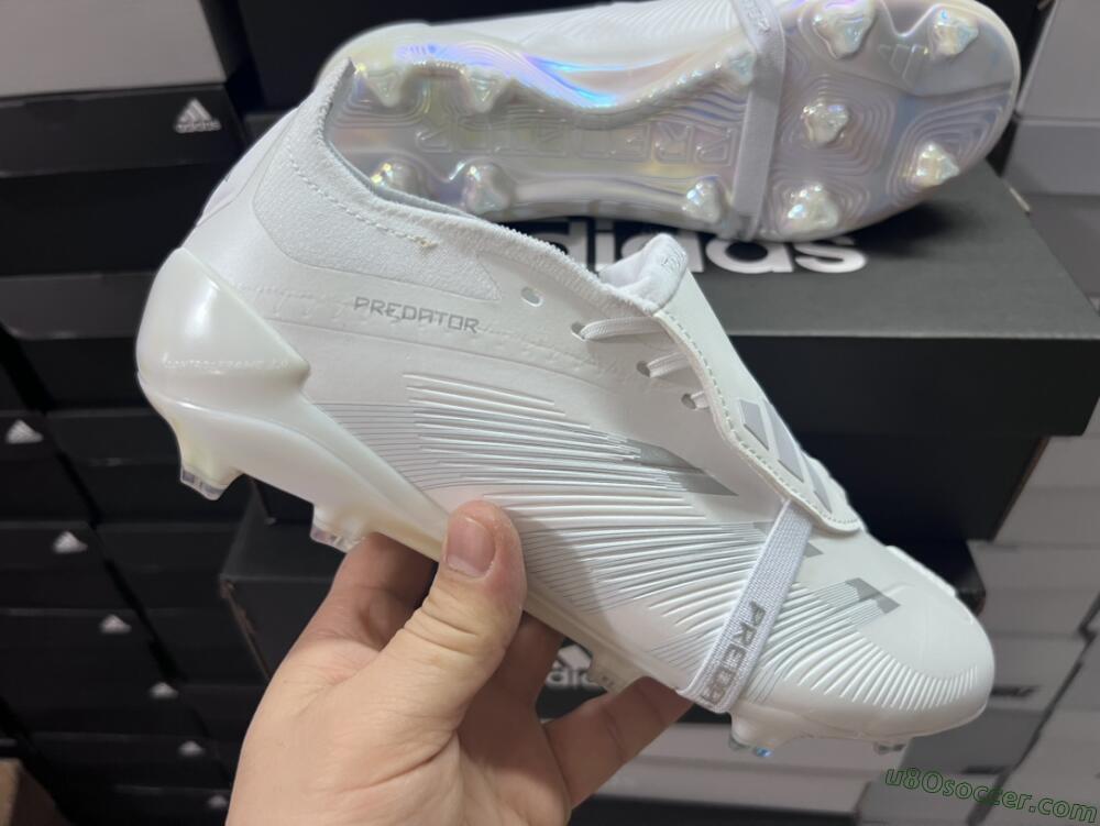 Adidas Predator Elite Foldover Tongue FG Firm Ground Soccer Cleats - Beige/White/Silver