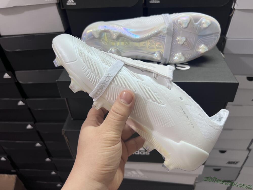 Adidas Predator Elite Foldover Tongue FG Firm Ground Soccer Cleats - Beige/White/Silver