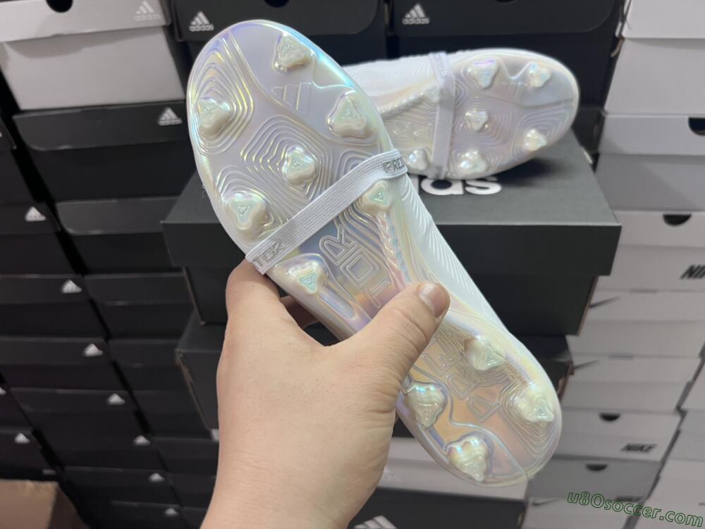 Adidas Predator Elite Foldover Tongue FG Firm Ground Soccer Cleats - Beige/White/Silver