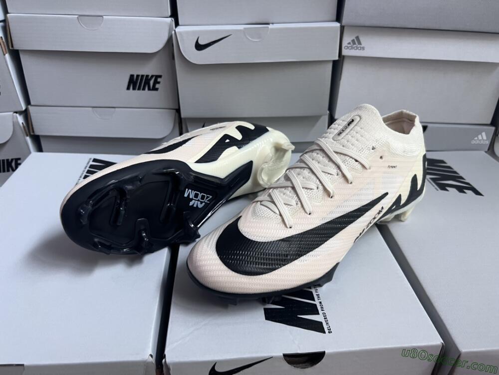 Nike Air Zoom Mercurial Vapor 15 Elite FG Firm Ground Soccer Cleats - Beige/Black
