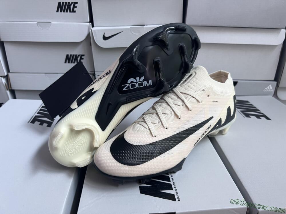 Nike Air Zoom Mercurial Vapor 15 Elite FG Firm Ground Soccer Cleats - Beige/Black