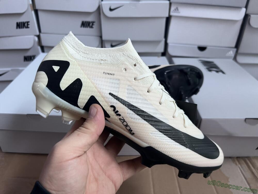 Nike Air Zoom Mercurial Vapor 15 Elite FG Firm Ground Soccer Cleats - Beige/Black