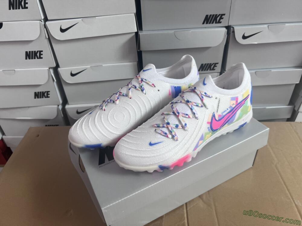Nike Phantom Luna Elite TF Artificial Turf Soccer Shoes - White/Blue/Pink/Yellow