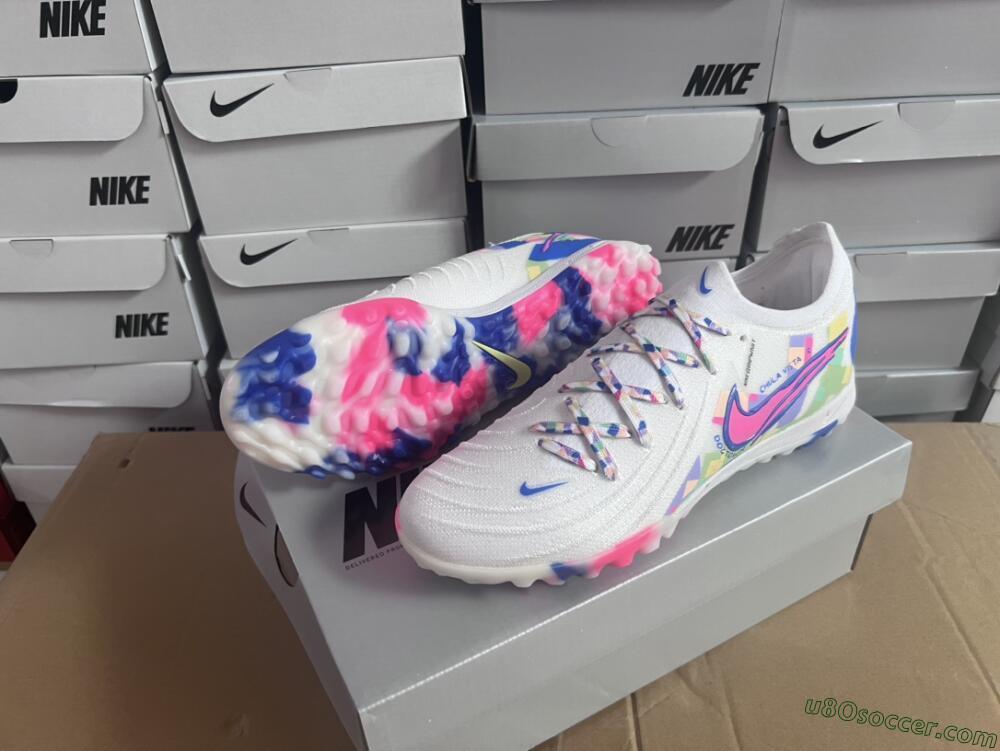 Nike Phantom Luna Elite TF Artificial Turf Soccer Shoes - White/Blue/Pink/Yellow