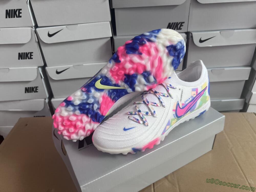 Nike Phantom Luna Elite TF Artificial Turf Soccer Shoes - White/Blue/Pink/Yellow
