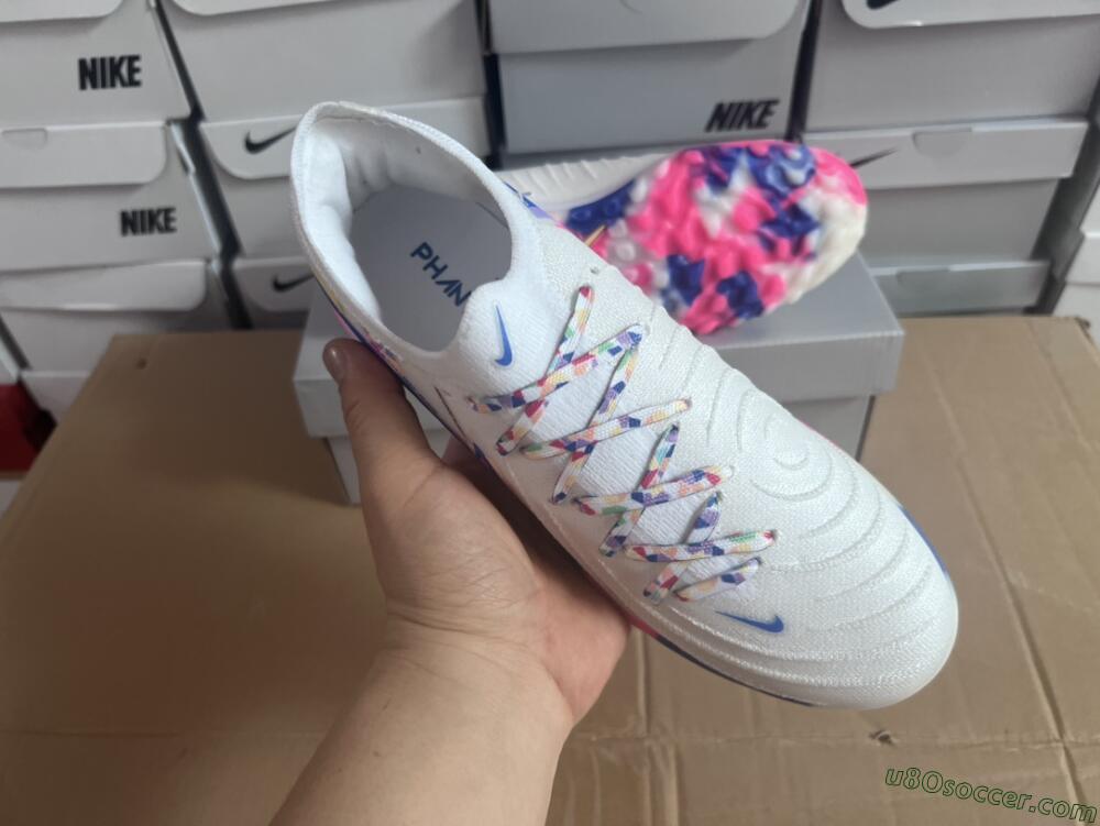 Nike Phantom Luna Elite TF Artificial Turf Soccer Shoes - White/Blue/Pink/Yellow