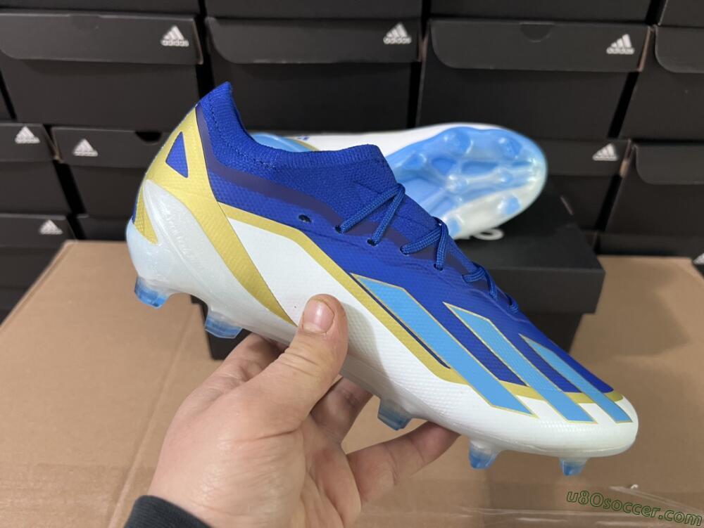 Adidas X Crazyfast.1 Messi FG Firm Ground Soccer Cleats - Blue/Jade/Gold/White