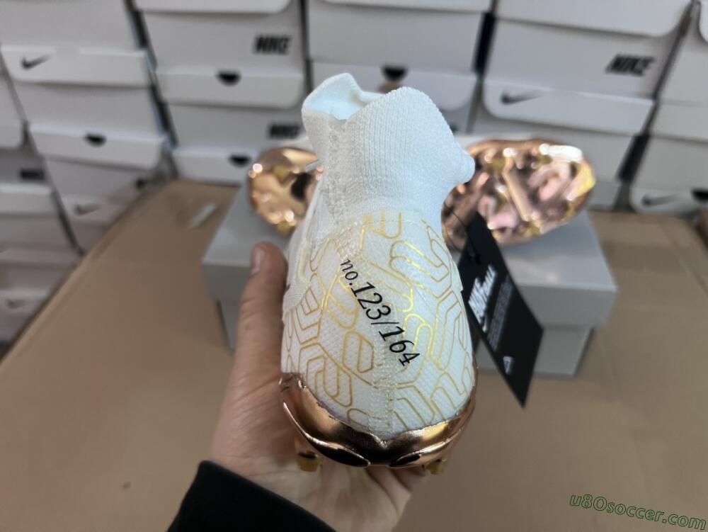 Nike Phantom GX Elite DF Link United Golden Pack FG Firm Ground Soccer Cleats - White/Metallic Gold/Black
