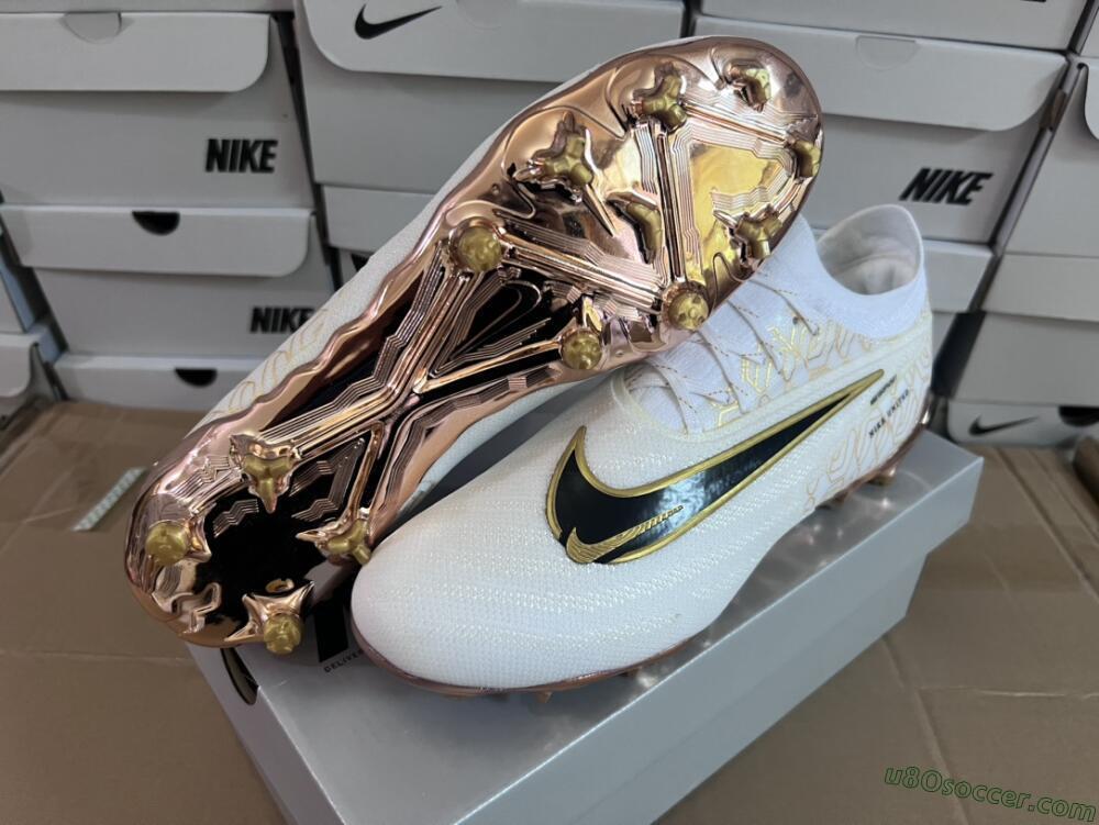 Nike Phantom GX Elite United Golden Pack FG Firm Ground Soccer Cleats - White/Metallic Gold/Black