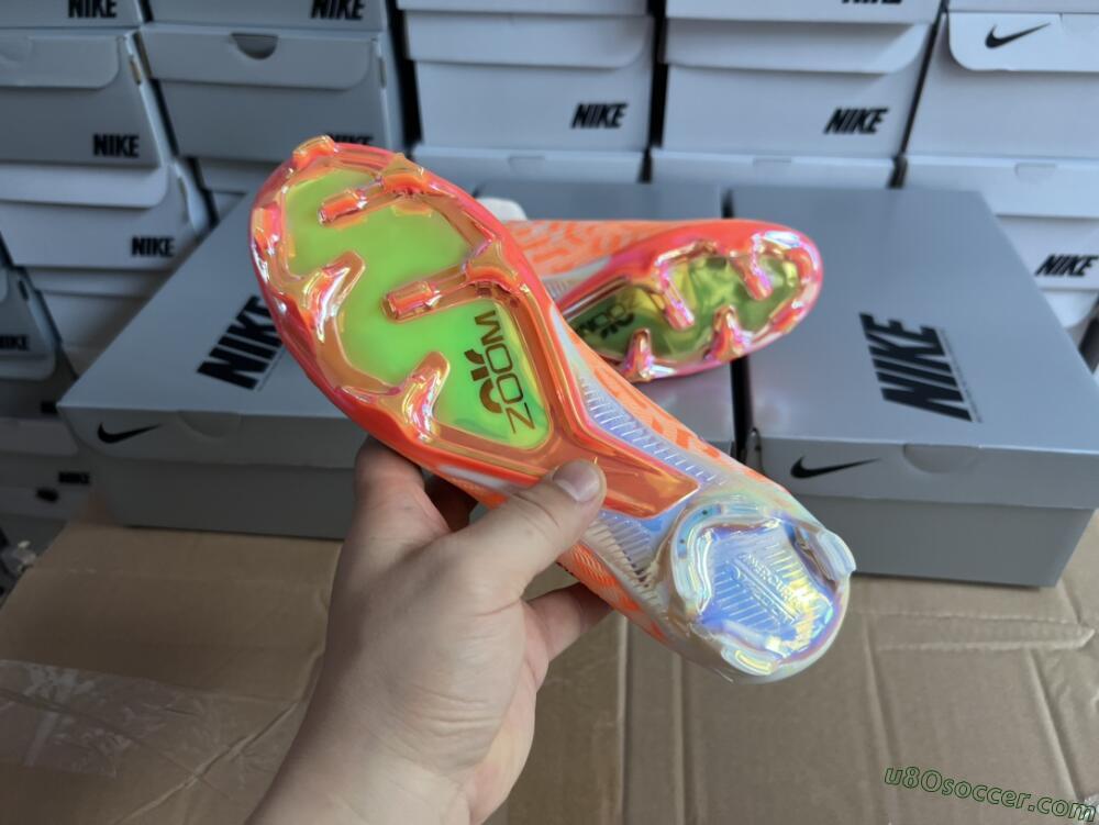 Nike Air Zoom Mercurial Superfly 9 Elite FG Firm Ground Soccer Cleats - White/Orange/Black