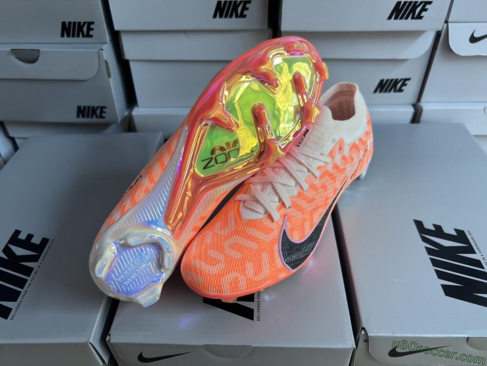 Nike Air Zoom Mercurial Vapor 15 Elite FG Firm Ground Soccer Cleats - White/Orange/Black