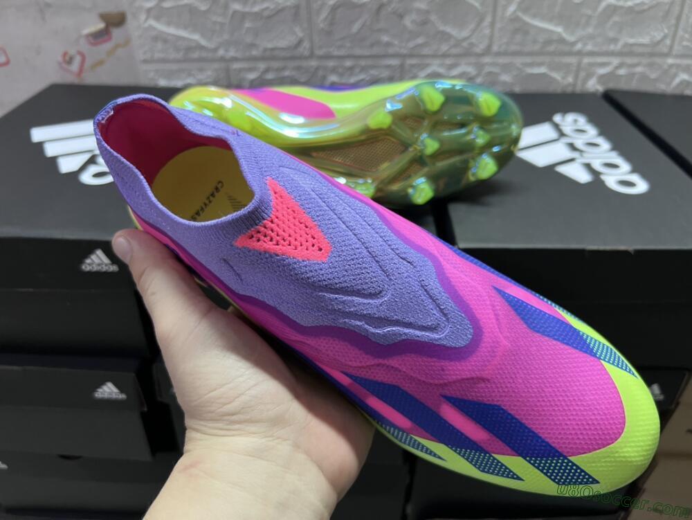 Adidas X Crazyfast+ FG Firm Ground Soccer Cleats - Purple/Pink/Green/Blue