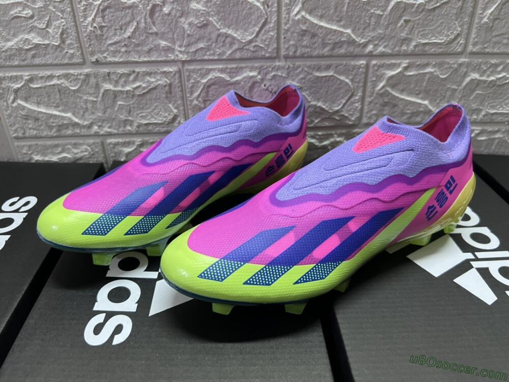 Adidas X Crazyfast+ FG Firm Ground Soccer Cleats - Purple/Pink/Green/Blue