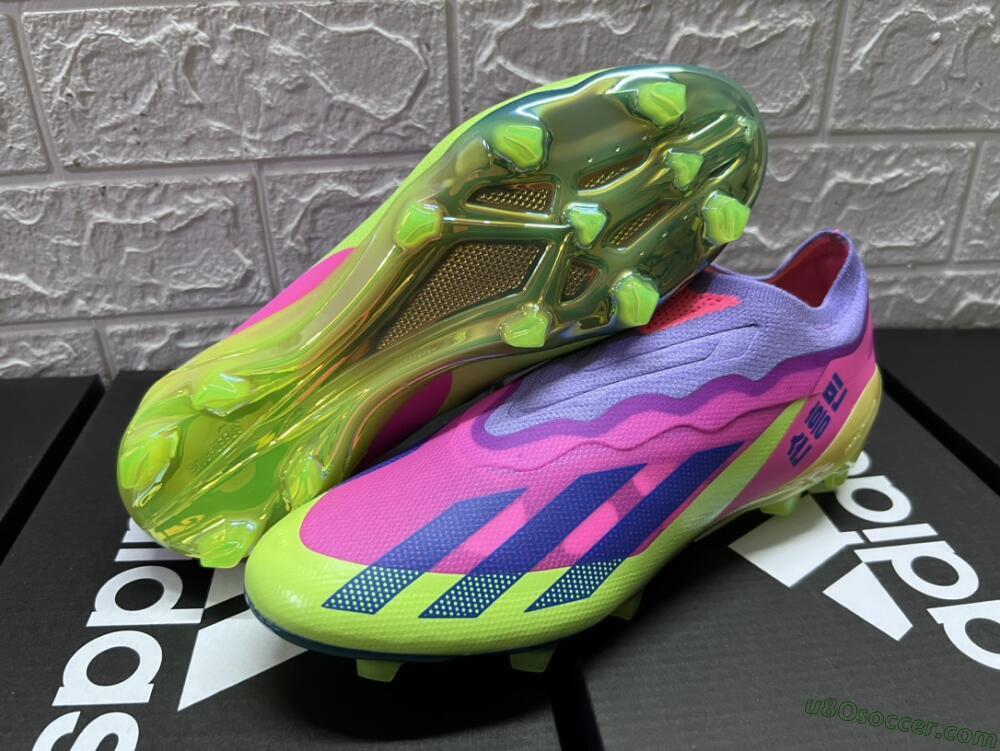 Adidas X Crazyfast+ FG Firm Ground Soccer Cleats - Purple/Pink/Green/Blue