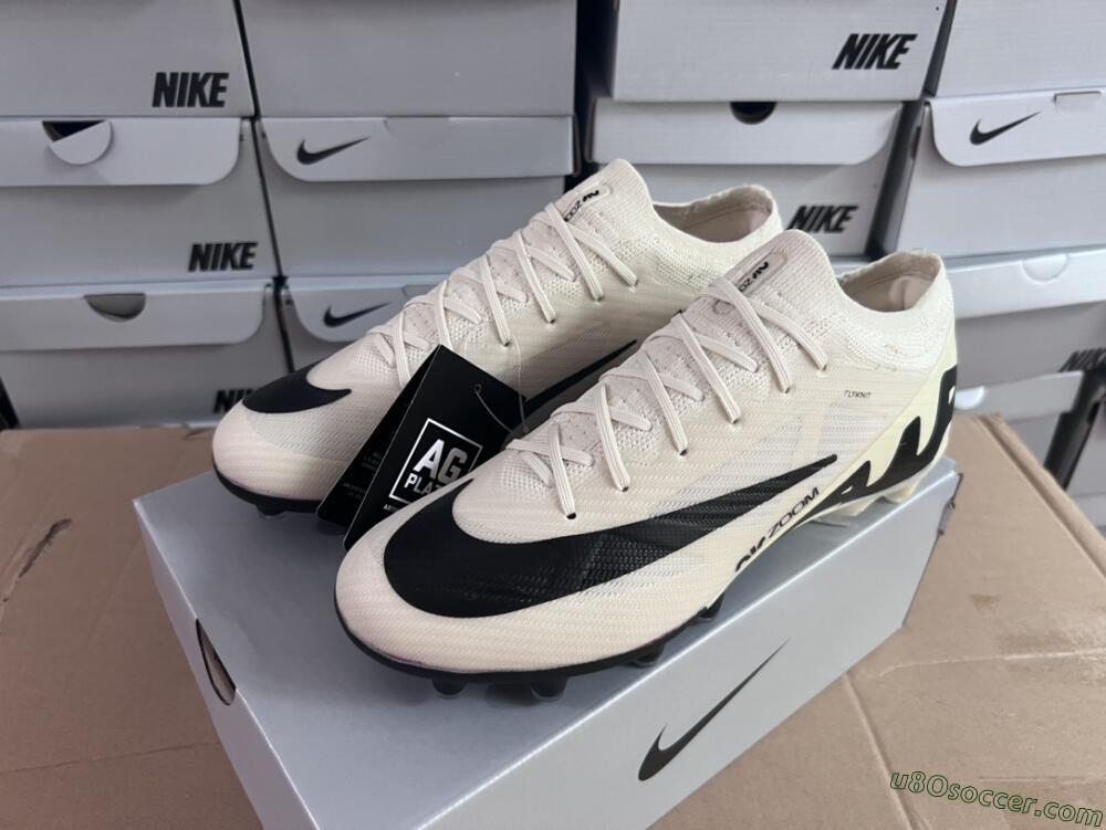 Nike Air Zoom Mercurial Vapor 15 Elite AG Artificial Grass Soccer Cleats - Beige/Black