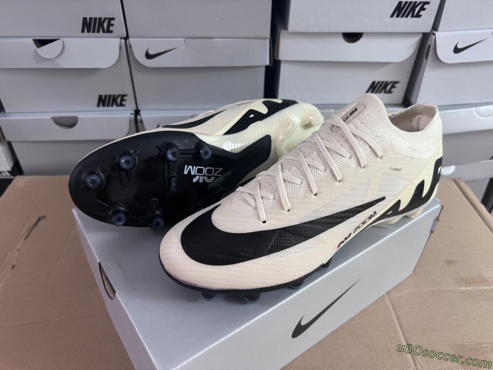 Nike Air Zoom Mercurial Vapor 15 Elite AG Artificial Grass Soccer Cleats - Beige/Black
