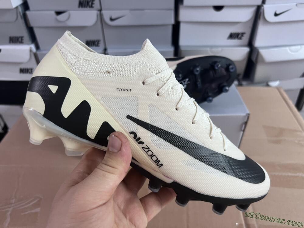 Nike Air Zoom Mercurial Vapor 15 Elite AG Artificial Grass Soccer Cleats - Beige/Black