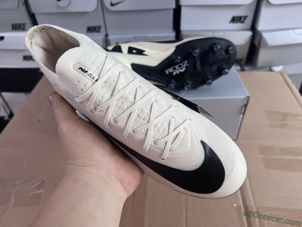 Nike Air Zoom Mercurial Vapor 15 Elite AG Artificial Grass Soccer Cleats - Beige/Black