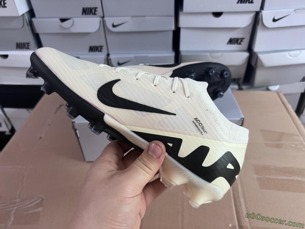 Nike Air Zoom Mercurial Vapor 15 Elite AG Artificial Grass Soccer Cleats - Beige/Black