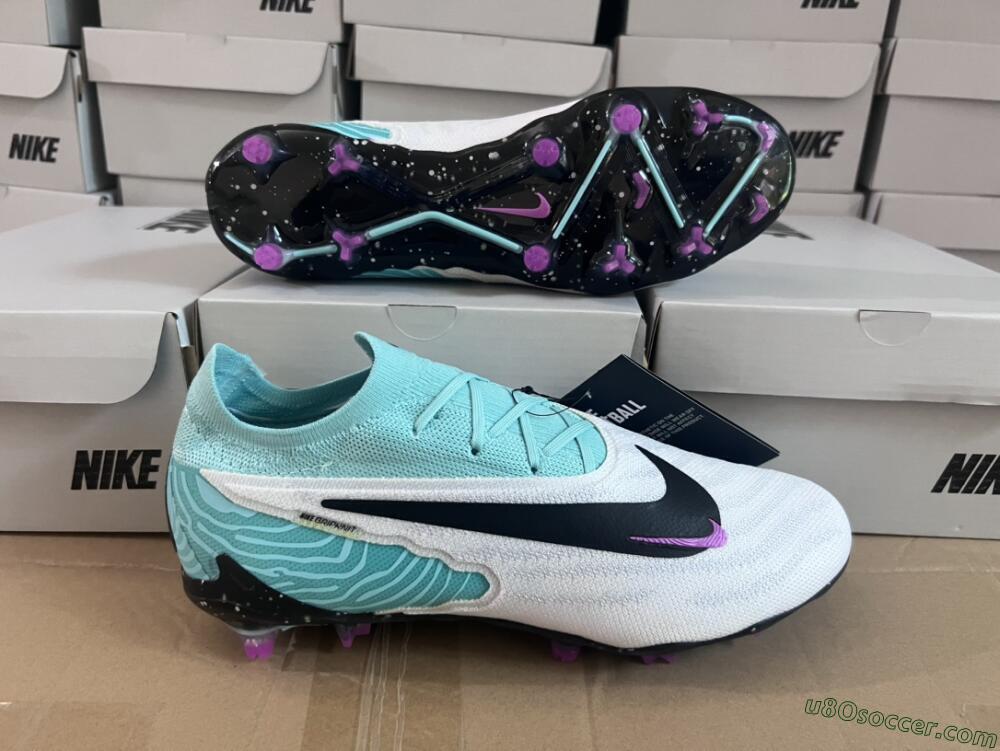 Nike Phantom GX Elite FG Firm Ground Soccer Cleats - Silver/Blue/Purple/Black