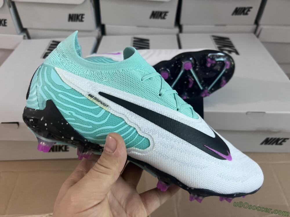 Nike Phantom GX Elite FG Firm Ground Soccer Cleats - Silver/Blue/Purple/Black
